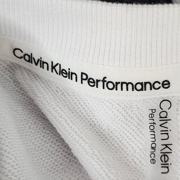 Calvin Klein Performance White Black Chest Logo Cotton Poly Activewear Top XXL - Picture 13 of 16